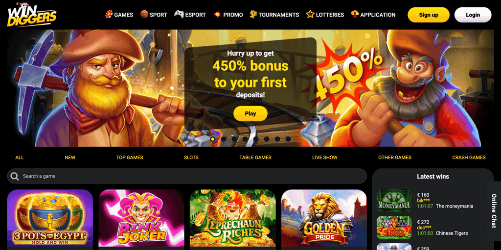 Win Diggers Online Casino Sis Sites|No Deposit Incentive|Login